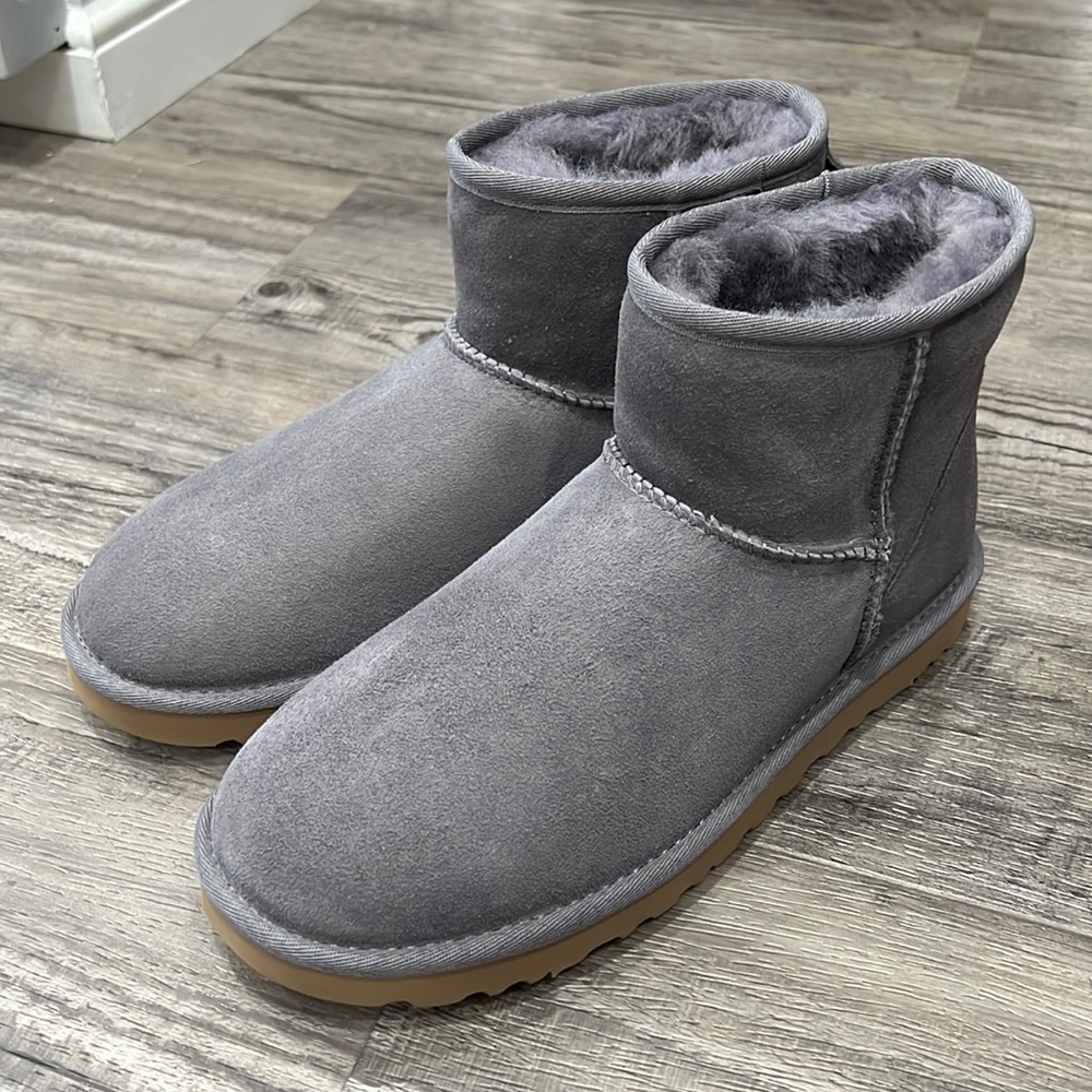 New UGG Gray Classic Mini Boots